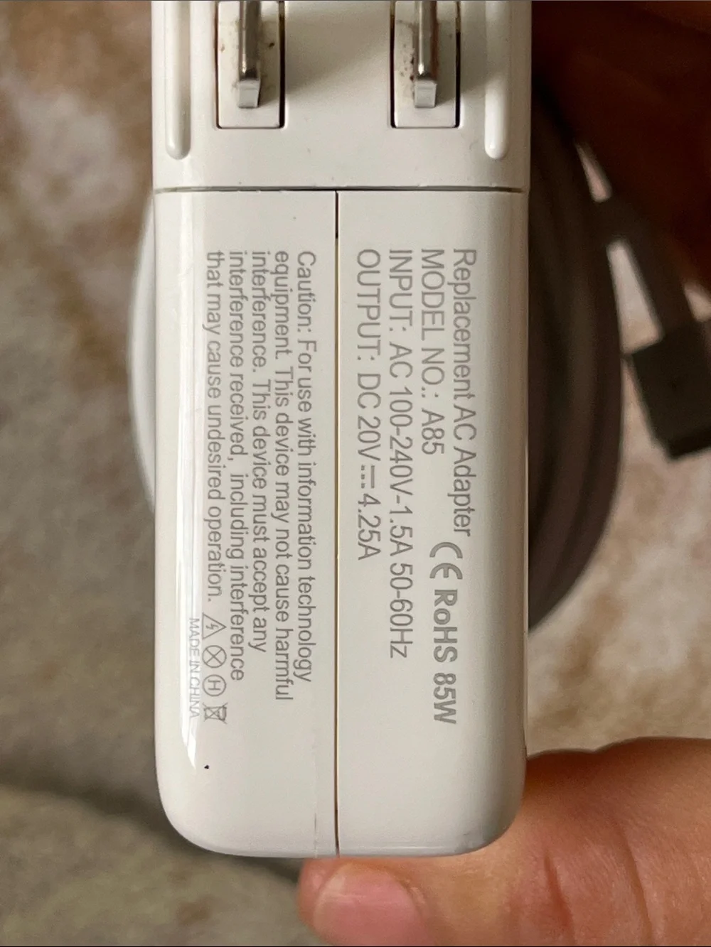 Apple White Magnetic Laptop Power Adapter Charger with Cable